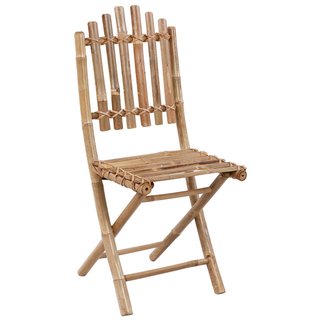 Set da Pranzo da Giardino 5 pz Pieghevole con Cuscini in Bambù | homemem39