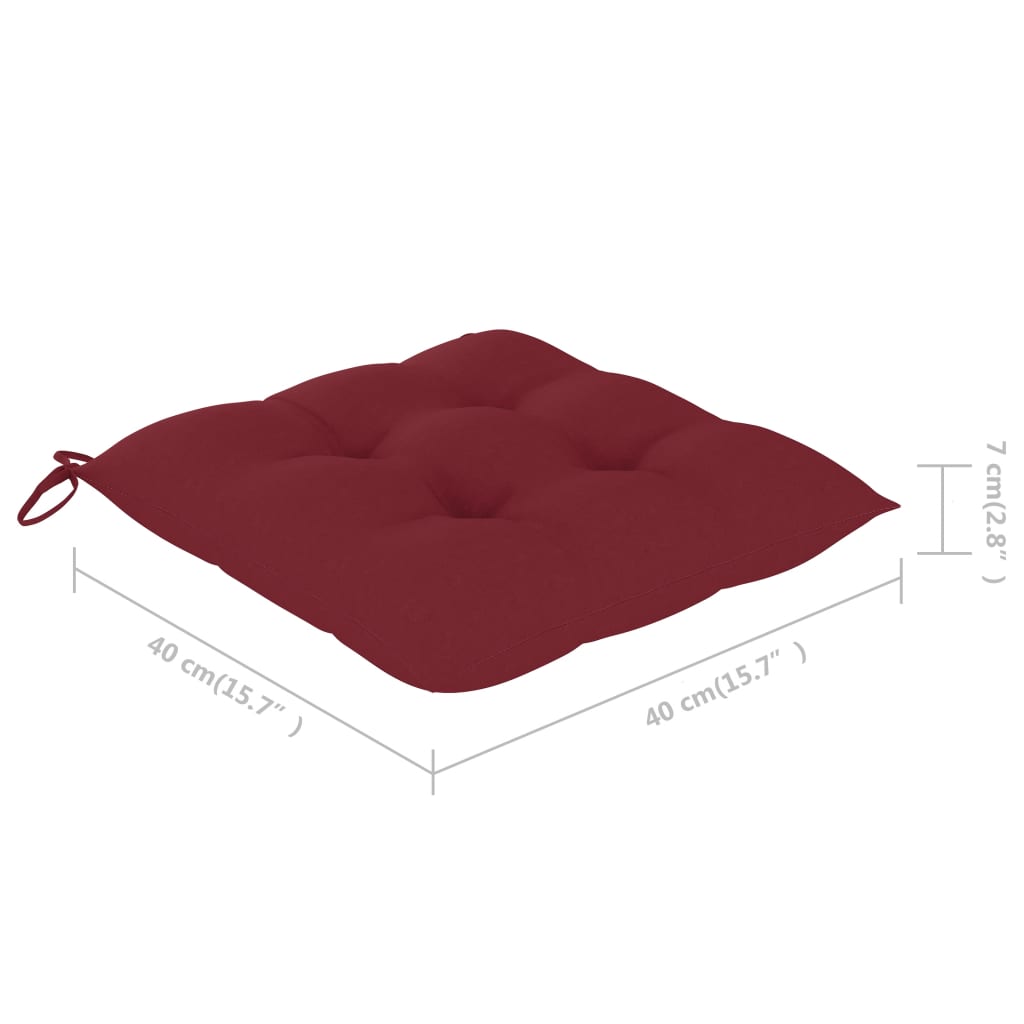 Set da Pranzo da Giardino 5 pz Pieghevole con Cuscini in Bambù | homemem39