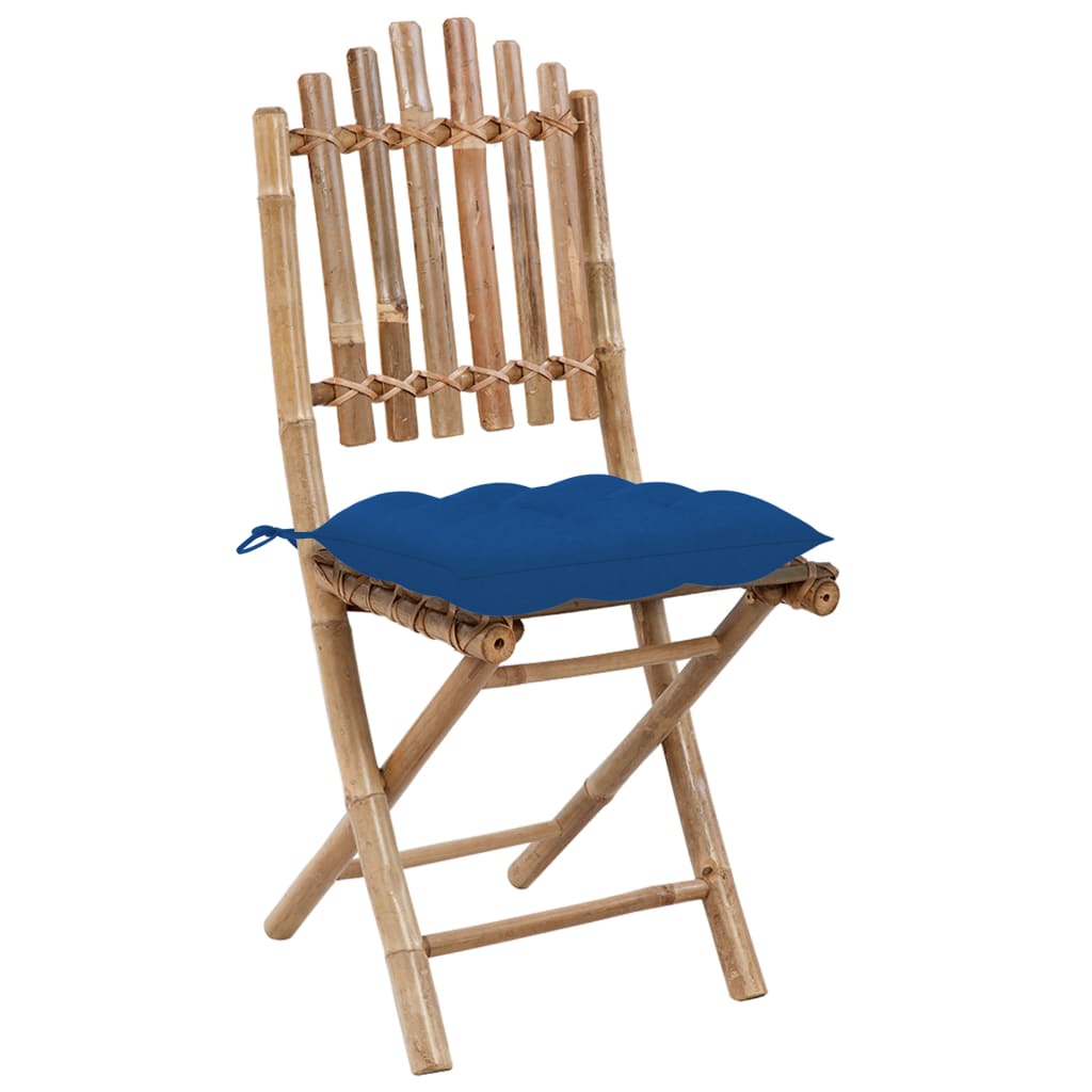 Set da Pranzo da Giardino 5 pz Pieghevole con Cuscini in Bambù | homemem39