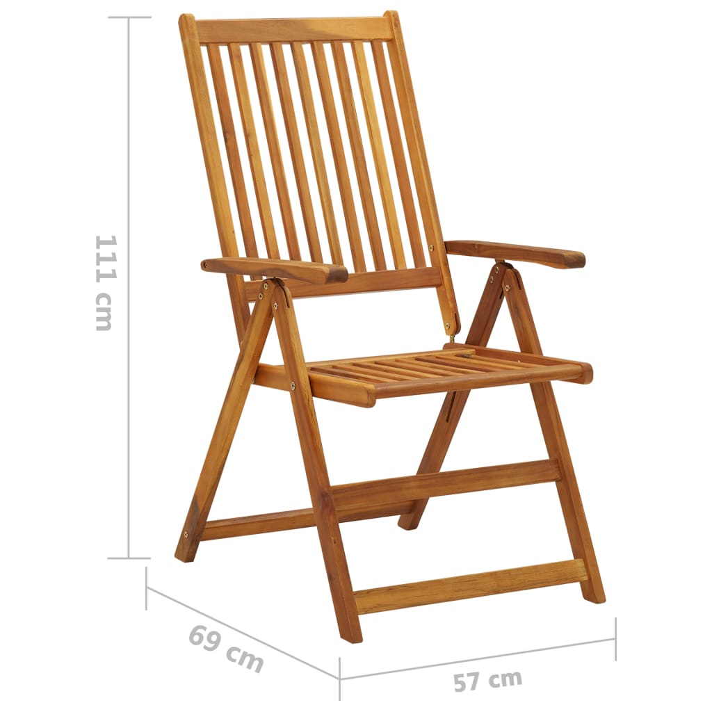 Sedie da Giardino Reclinabili 2 pz con Cuscini Massello Acacia | homemem39