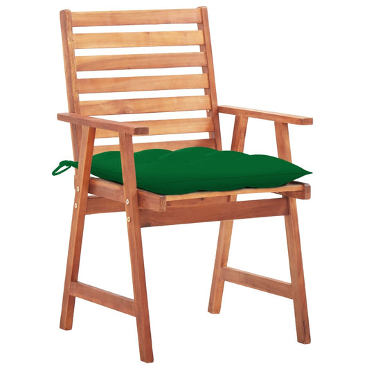 Sedie da Pranzo da Esterni con Cuscini 3 pz Massello di Acacia - homemem39