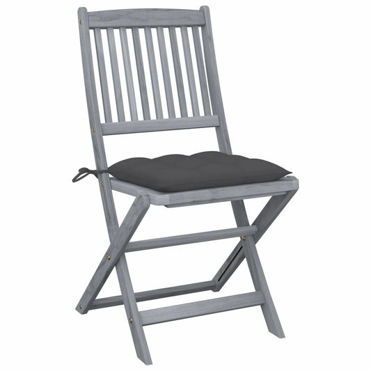 Sedie da Giardino Pieghevoli 4pz con Cuscini in Massello Acacia - homemem39