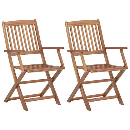 Sedie da Giardino Pieghevoli 2 pz con Cuscini Massello Acacia | homemem39
