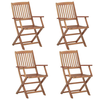 Sedie Pieghevoli 4 pz con Cuscini Massello Acacia