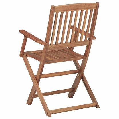Sedie Pieghevoli 4 pz con Cuscini Massello Acacia