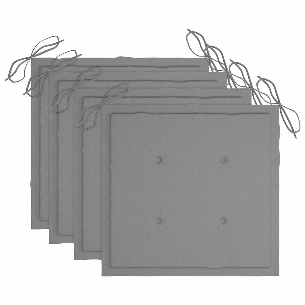Sedie Pieghevoli 4 pz con Cuscini Massello Acacia