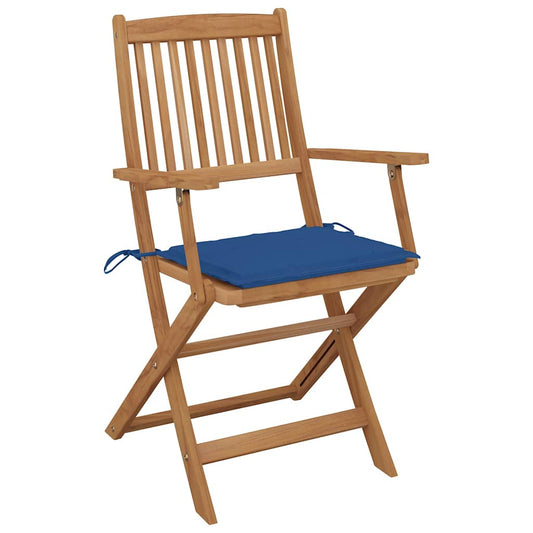 Sedie da Giardino Pieghevoli 4 pz con Cuscini Massello Acacia | homemem39