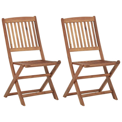 Sedie da Giardino Pieghevoli 2 pz con Cuscini Massello Acacia | homemem39