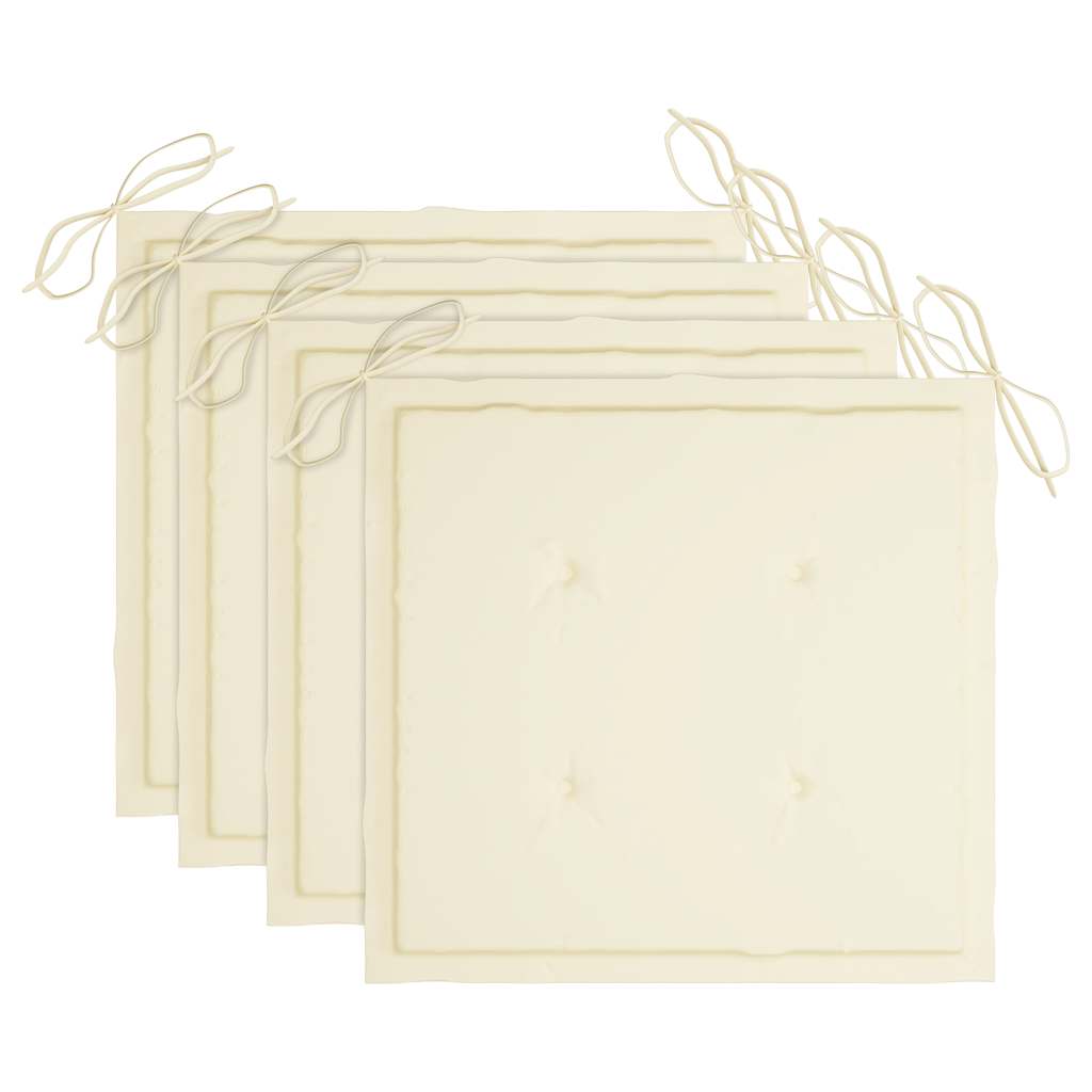 Sedie da Giardino Pieghevoli 4 pz con Cuscini Massello Acacia - homemem39