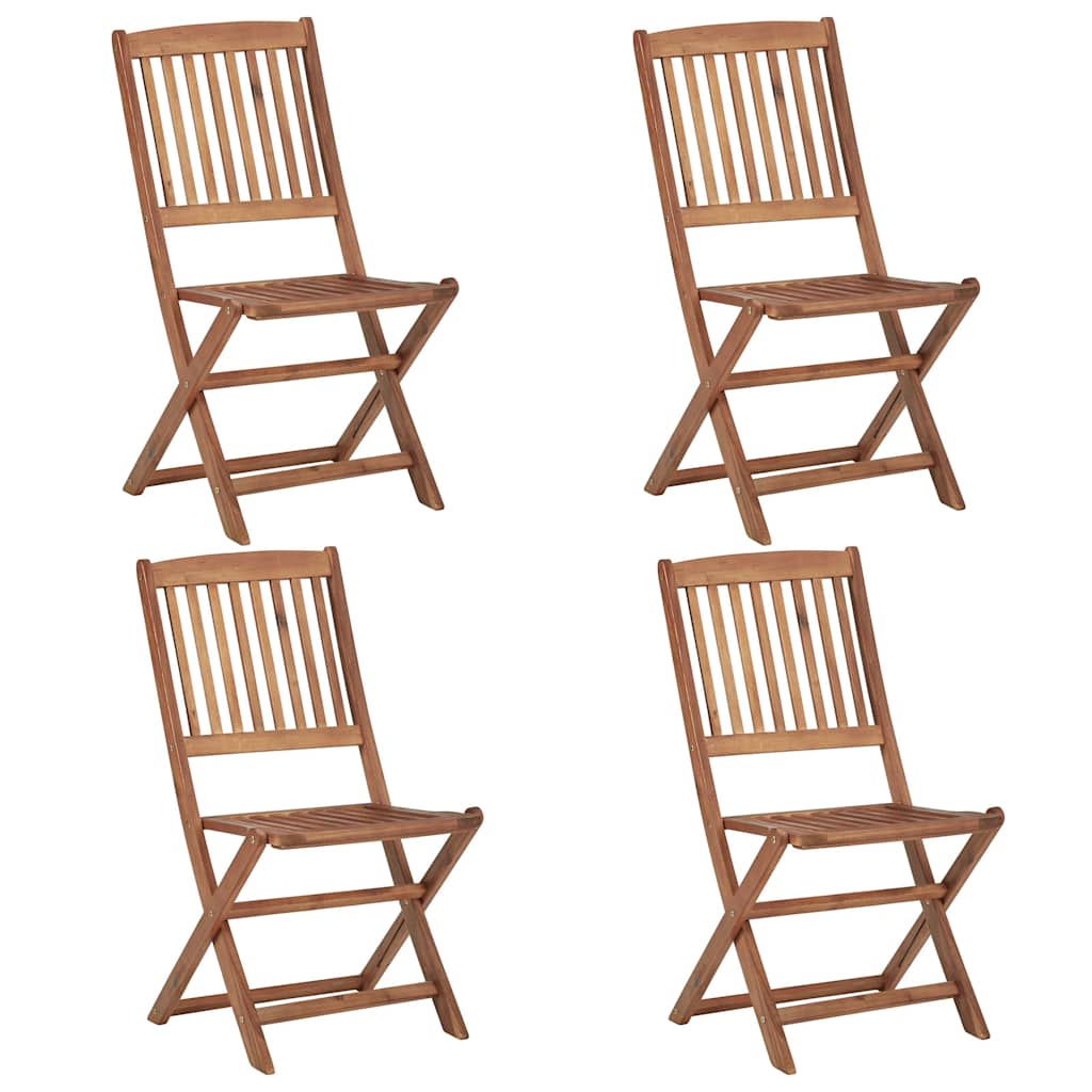 Sedie da Giardino Pieghevoli 4 pz con Cuscini Massello Acacia | homemem39