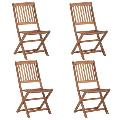 Sedie da Giardino Pieghevoli 4 pz con Cuscini Massello Acacia | homemem39