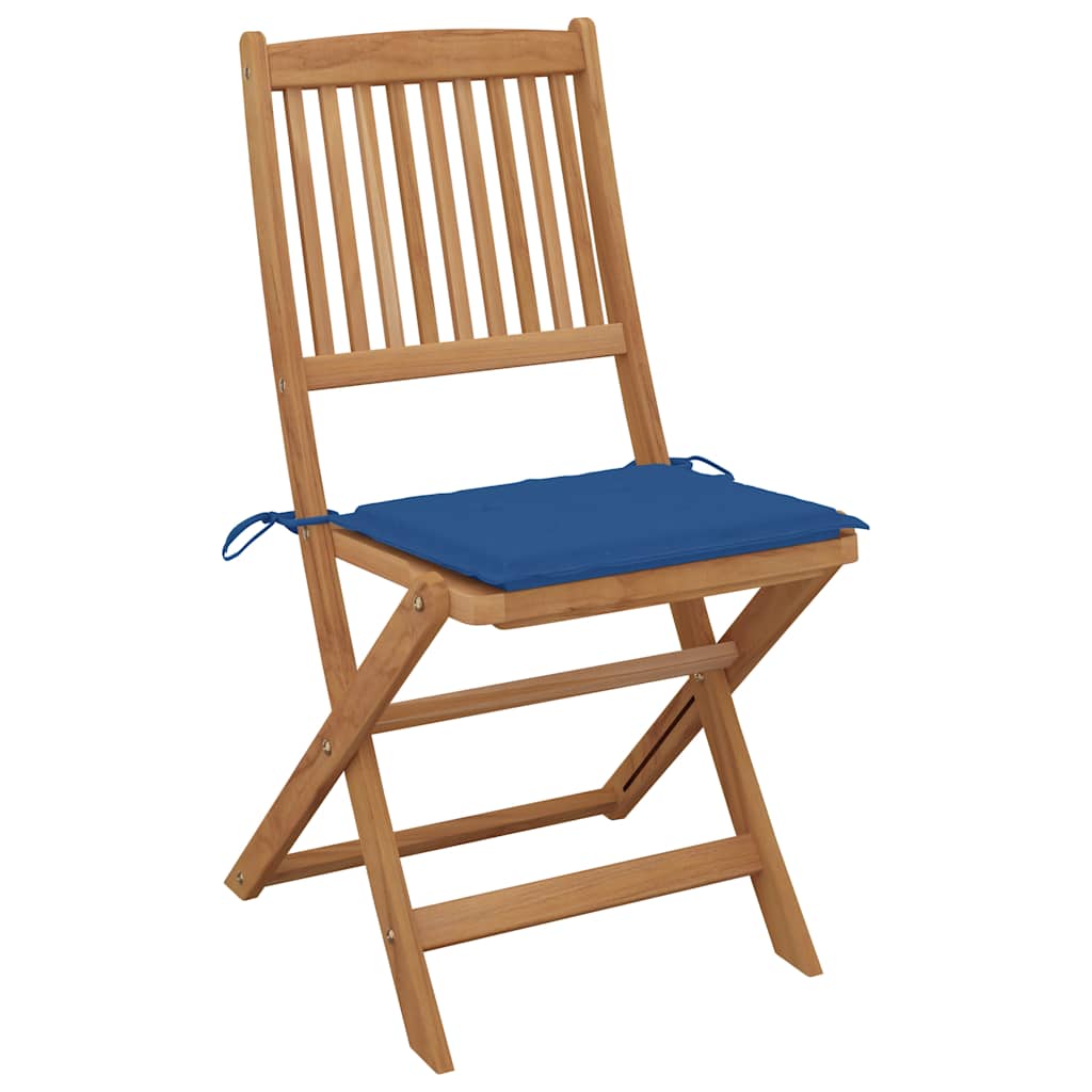 Sedie da Giardino Pieghevoli 4 pz con Cuscini Massello Acacia | homemem39