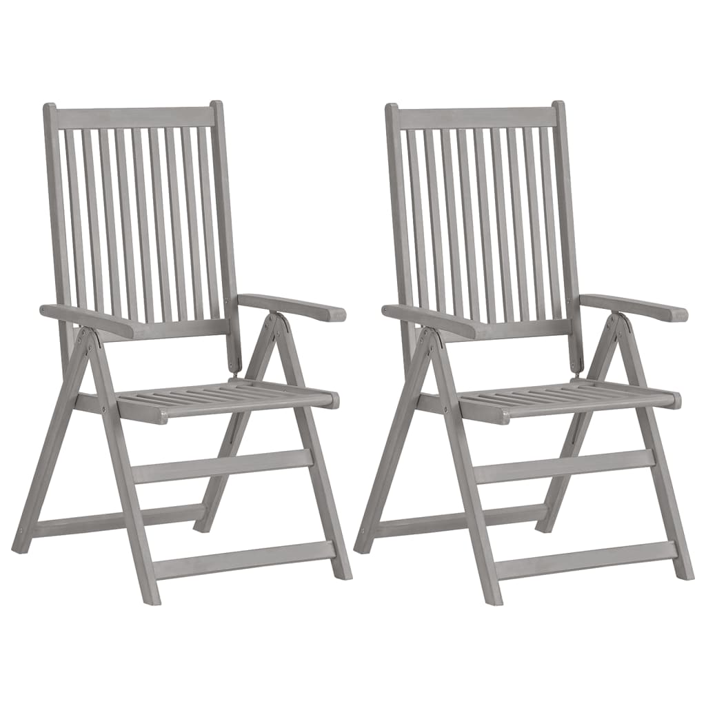 Sedie da Giardino Reclinabili 2pz con Cuscini Massello Acacia | homemem39