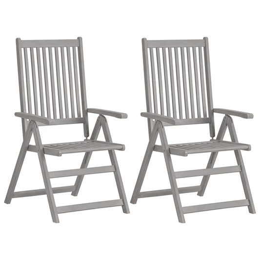 Sedie da Giardino Reclinabili 2pz con Cuscini Massello Acacia | homemem39