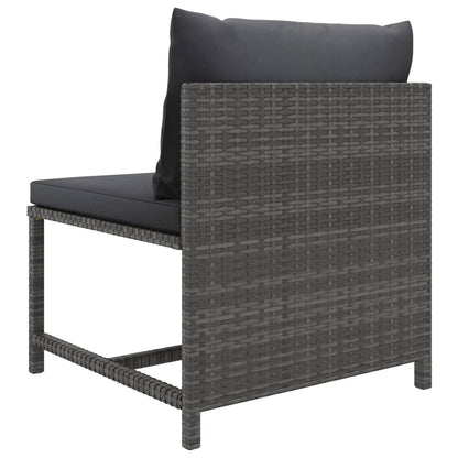 6-piece Garden Sofa Set with Gray Polyrattan Cushions