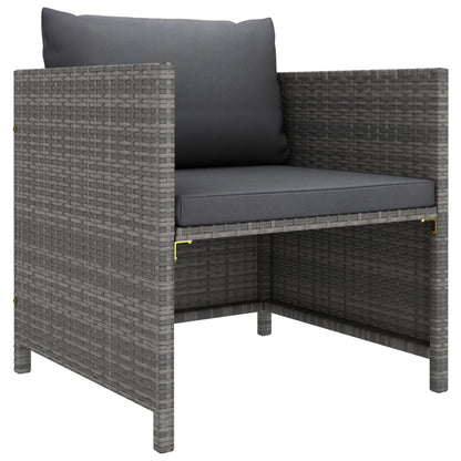 6-piece Garden Sofa Set with Gray Polyrattan Cushions