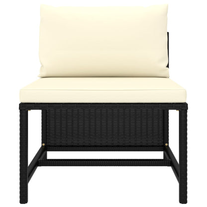 Set Divani da Giardino 6 pz con Cuscini in Polyrattan Nero | homemem39
