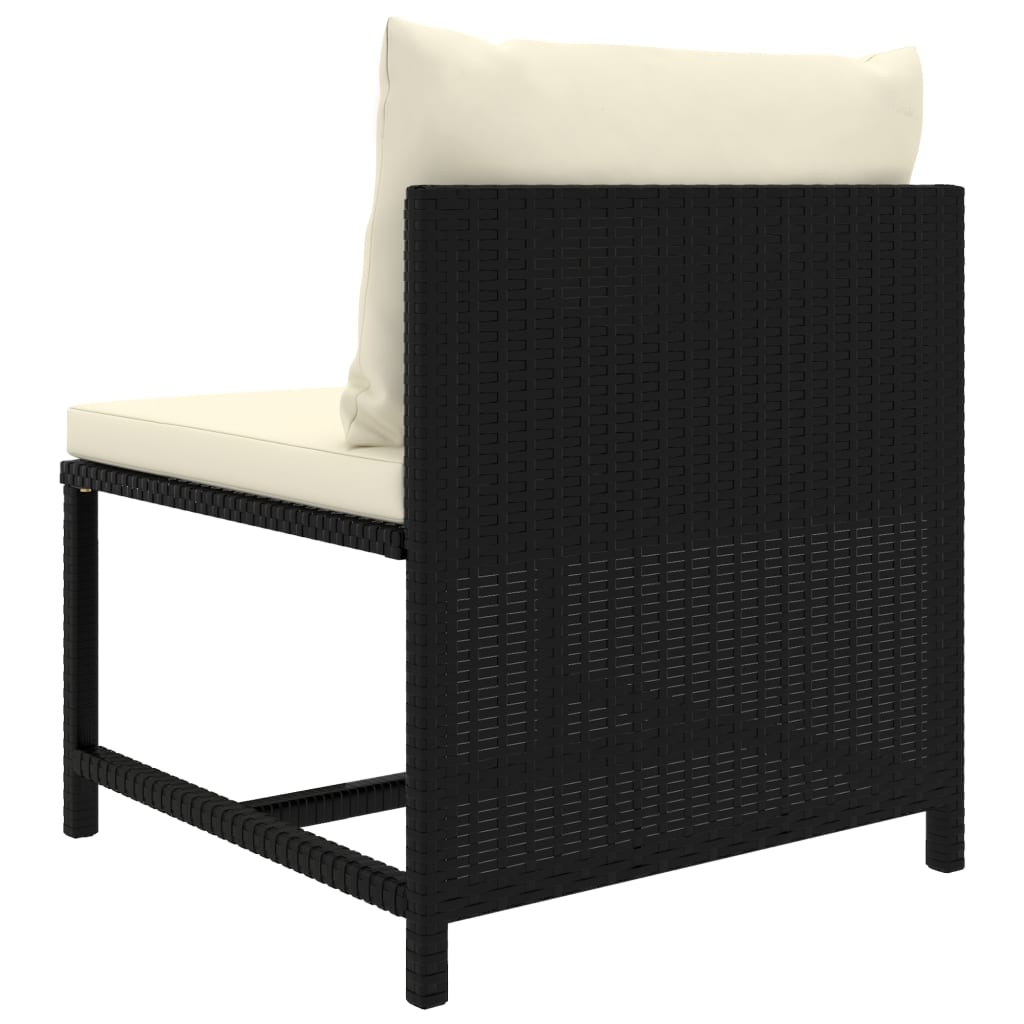 Set Divani da Giardino 6 pz con Cuscini in Polyrattan Nero | homemem39