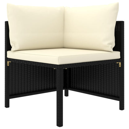 Set Divani da Giardino 8 pz con Cuscini in Polyrattan Nero | homemem39