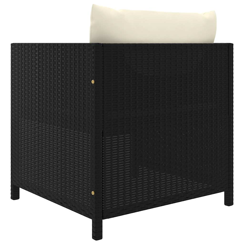 Set Divani da Giardino 8 pz con Cuscini in Polyrattan Nero