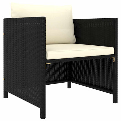 Set Divani da Giardino 8 pz con Cuscini in Polyrattan Nero