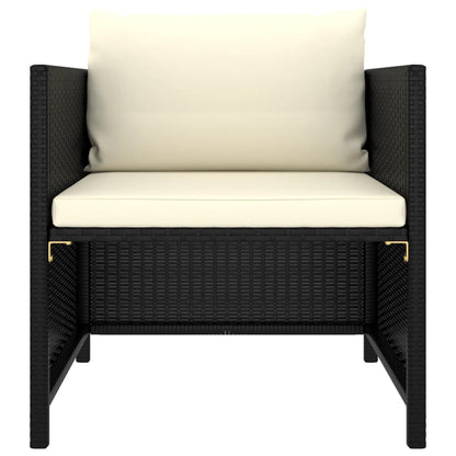 Set Divani da Giardino 8 pz con Cuscini in Polyrattan Nero | homemem39