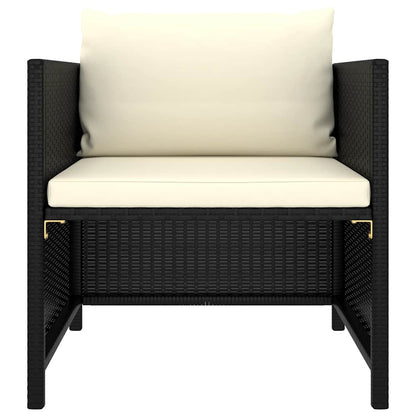 Set Divani da Giardino 8 pz con Cuscini in Polyrattan Nero