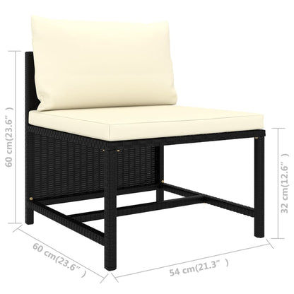 Set Divani da Giardino 8 pz con Cuscini in Polyrattan Nero | homemem39
