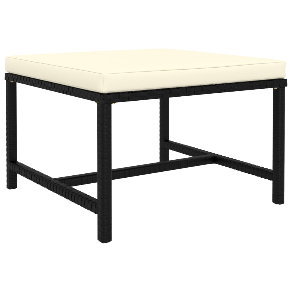 Set Divani da Giardino 10 pz con Cuscini in Polyrattan Nero | homemem39