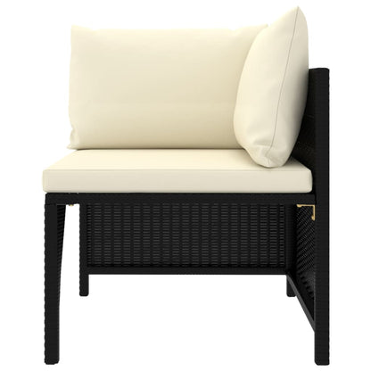 Set Divani da Giardino 11 pz con Cuscini in Polyrattan Nero