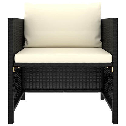 Set Divani da Giardino 12 pz con Cuscini in Polyrattan Nero