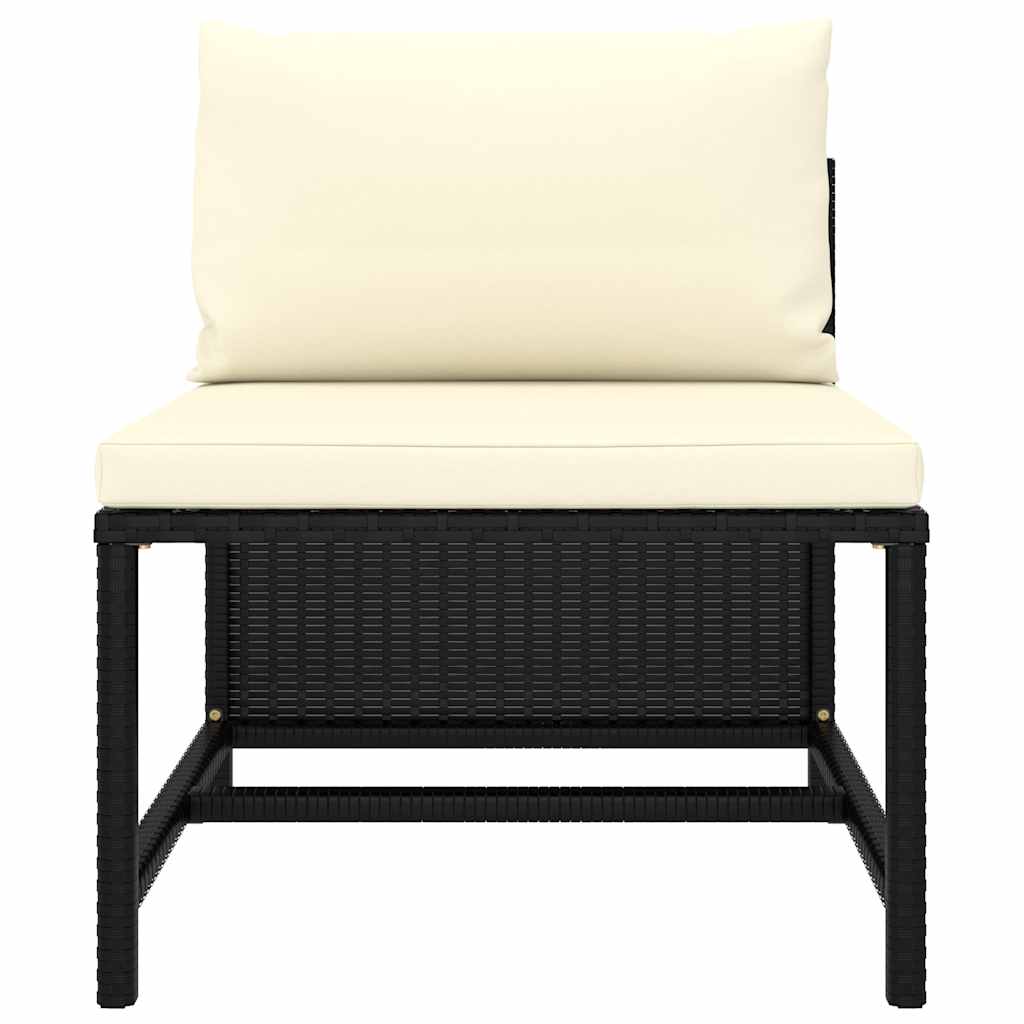 Set Divani da Giardino 12 pz con Cuscini in Polyrattan Nero