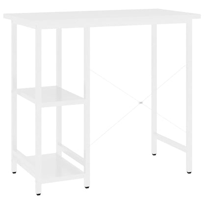 Scrivania per Computer Bianca 80x40x72 cm in MDF e Metallo - homemem39