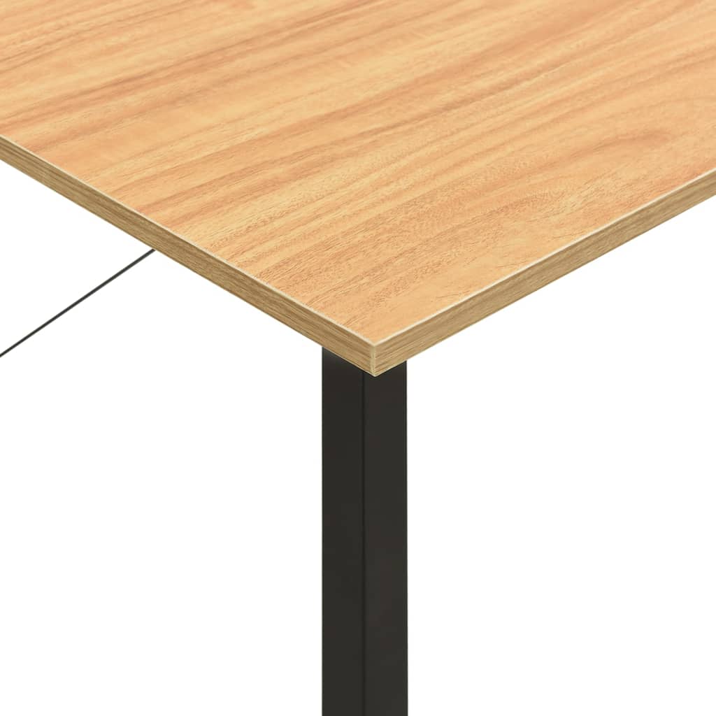 Scrivania Computer Nera e Rovere Chiaro 80x40x72cm MDF Metallo - homemem39