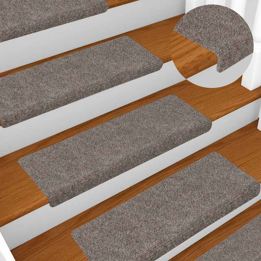 Tappetini per scale autoadesivi 15 pz 65x21x4 cm beige bordo rettangolare - homemem39