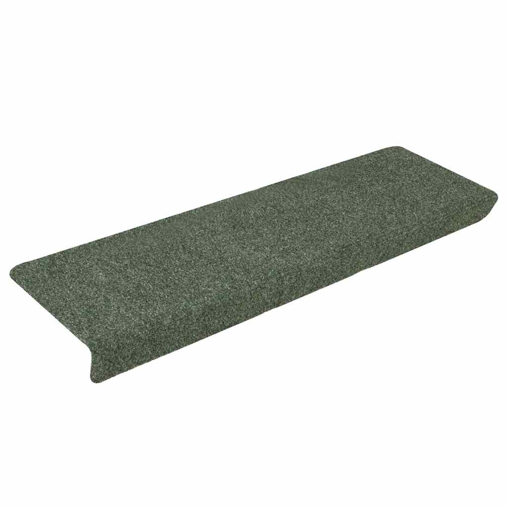 Tappetini per scale autoadesivi 15 pz 65x21x4 cm verdi con bordo rettangolare - homemem39