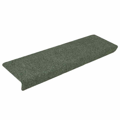 Tappetini per scale autoadesivi 15 pz 65x21x4 cm verdi con bordo rettangolare - homemem39