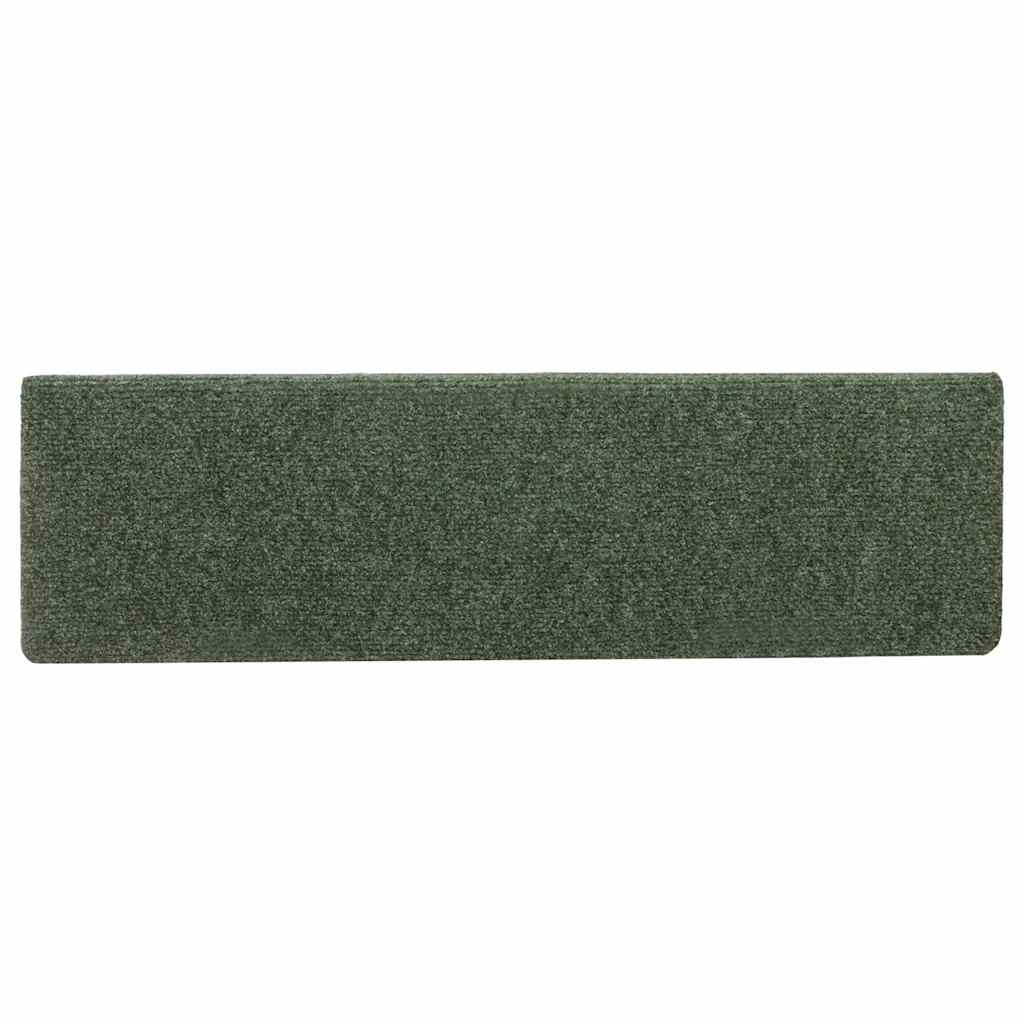 Tappetini per scale autoadesivi 15 pz 65x21x4 cm verdi con bordo rettangolare - homemem39
