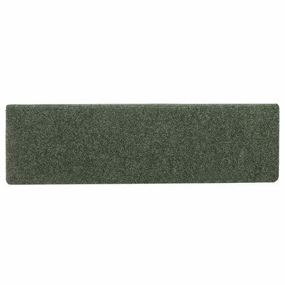 Tappetini per scale autoadesivi 15 pz 65x21x4 cm verdi con bordo rettangolare - homemem39