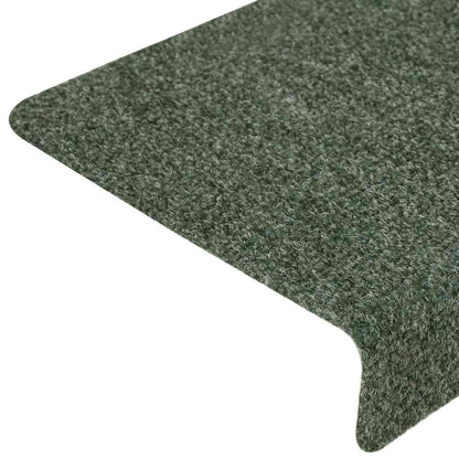 Tappetini per scale autoadesivi 15 pz 65x21x4 cm verdi con bordo rettangolare - homemem39