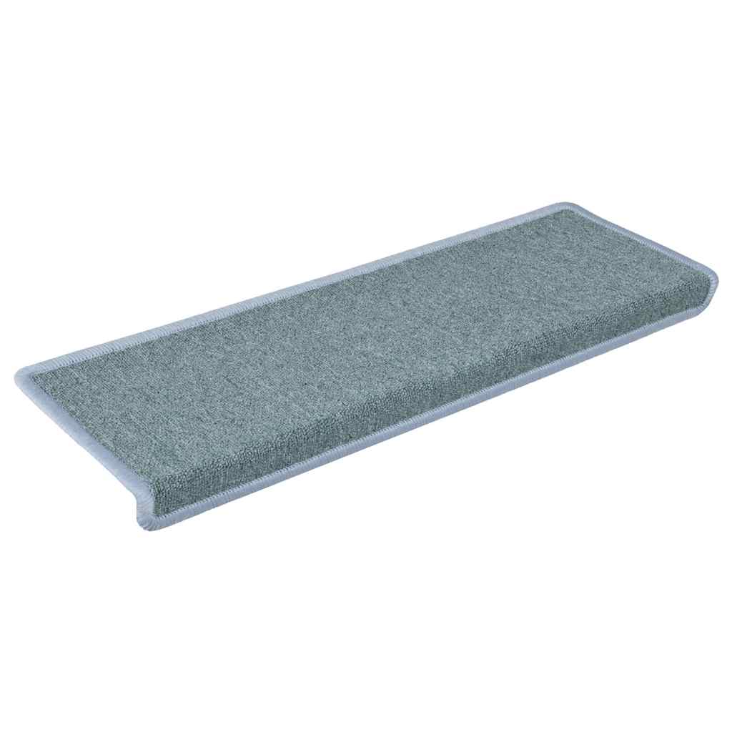 Tappetini per scale 15 pz 65x21x4 cm Blu mare con bordo rettangolare | homemem39