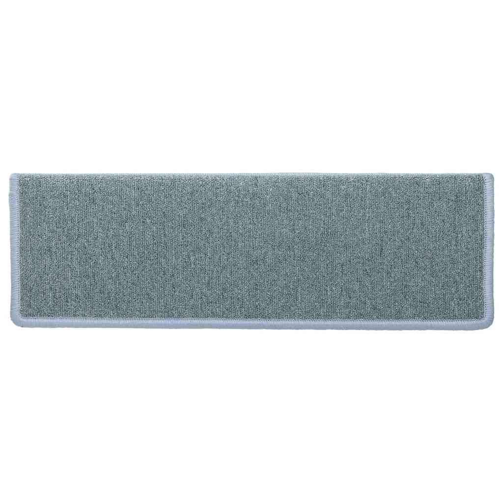 Tappetini per scale 15 pz 65x21x4 cm Blu mare con bordo rettangolare | homemem39