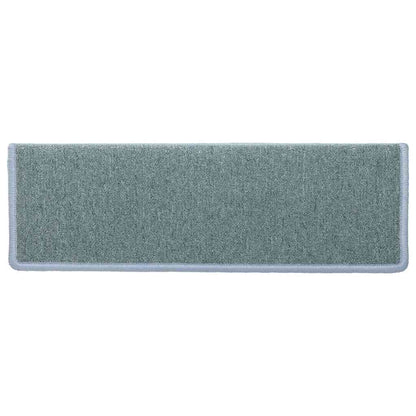 Tappetini per scale 15 pz 65x21x4 cm Blu mare con bordo rettangolare | homemem39