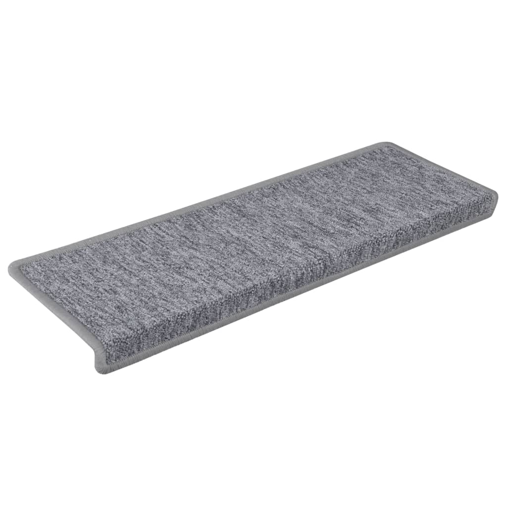 Tappetini per scale 15 pz 65x21x4 cm Grigio chiaro Bordo rettangolare | homemem39