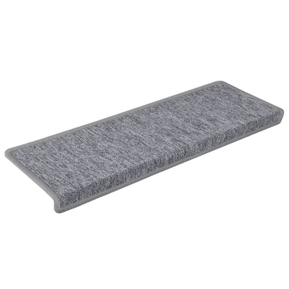 Tappetini per scale 15 pz 65x21x4 cm Grigio chiaro Bordo rettangolare | homemem39