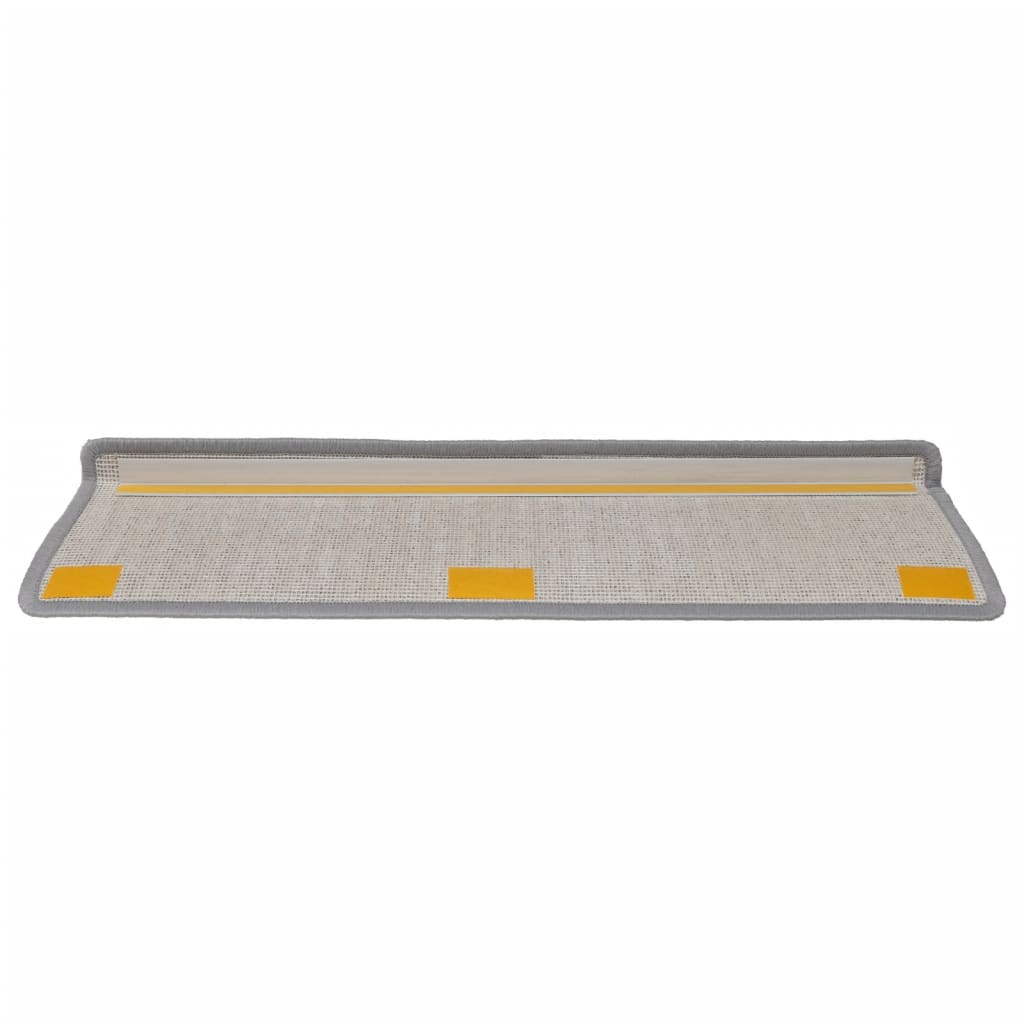 Tappetini per scale 15 pz 65x21x4 cm Grigio chiaro Bordo rettangolare | homemem39