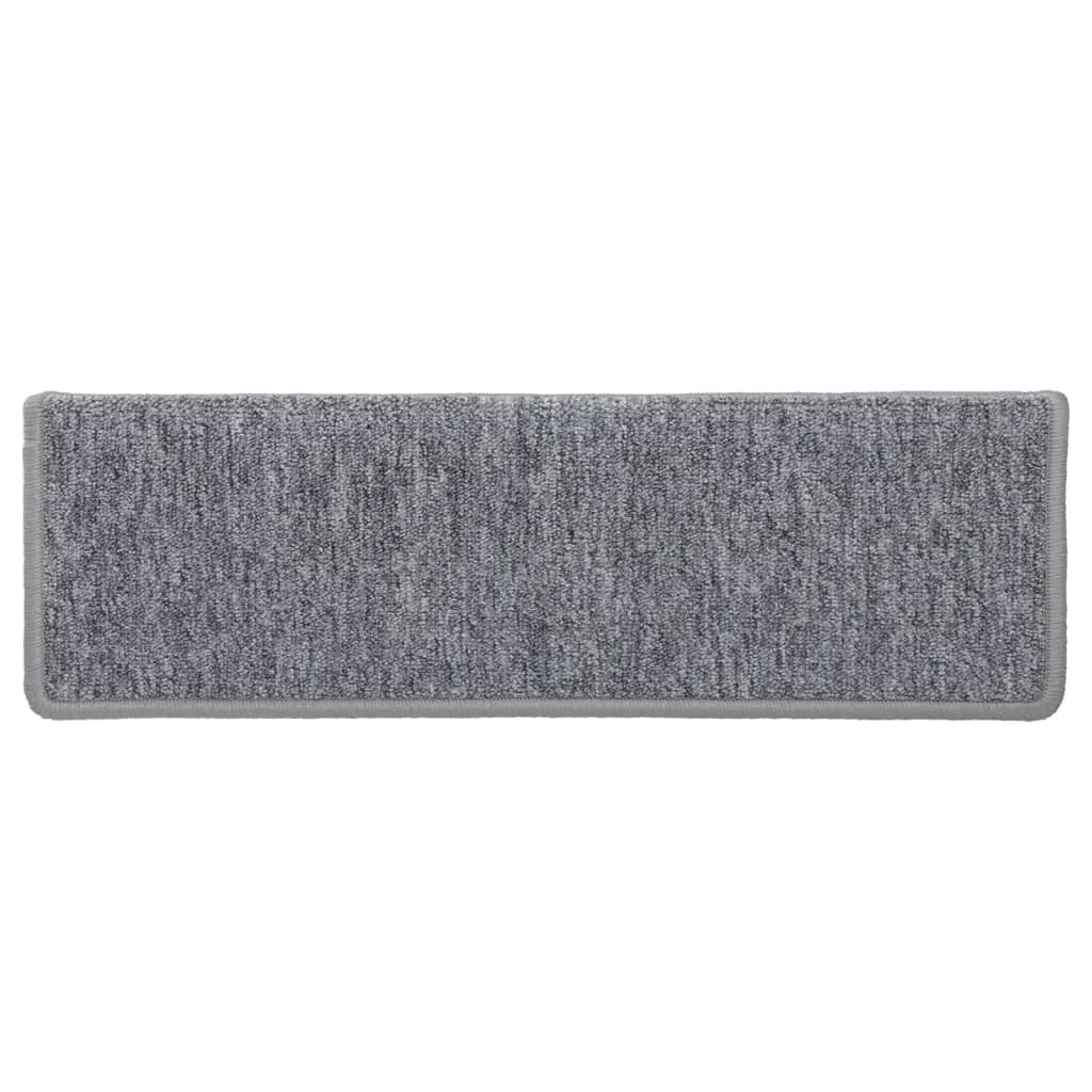 Tappetini per scale 15 pz 65x21x4 cm Grigio chiaro Bordo rettangolare | homemem39