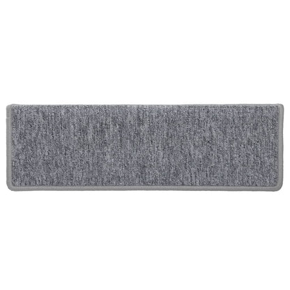 Tappetini per scale 15 pz 65x21x4 cm Grigio chiaro Bordo rettangolare | homemem39