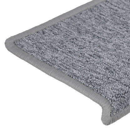 Tappetini per scale 15 pz 65x21x4 cm Grigio chiaro Bordo rettangolare | homemem39