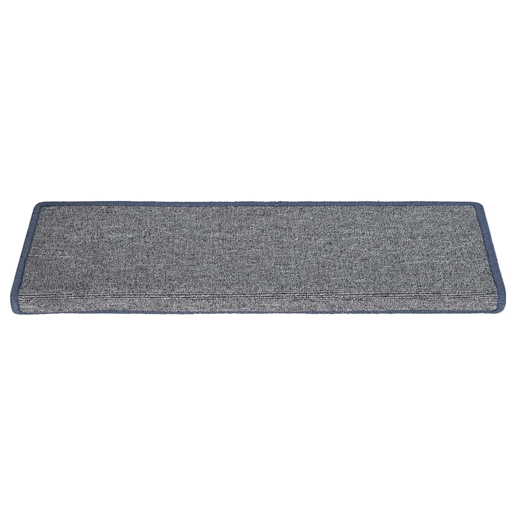 Tappetini per scale 15 pz 65x21x4 cm Grigio chiaro e blu con bordo rettangolare | homemem39